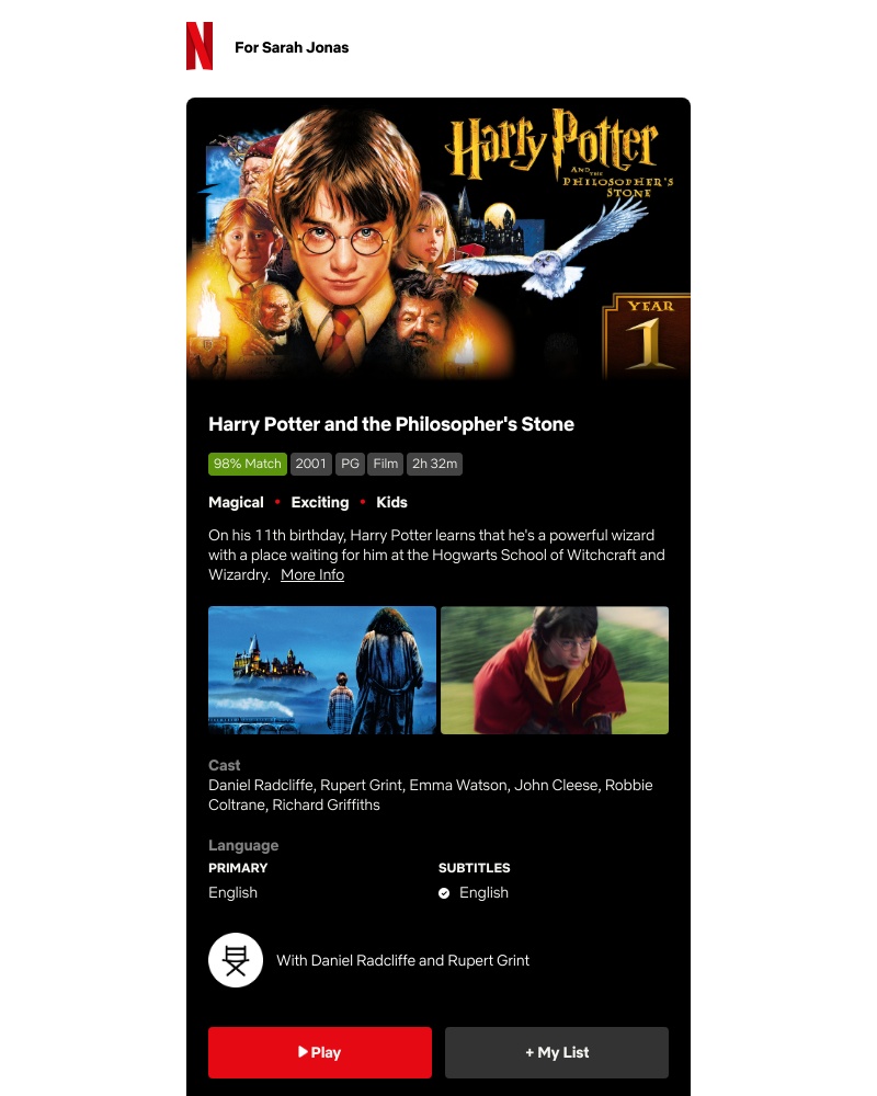 Netflix - Sarah Jonas, we've just added a film you might like