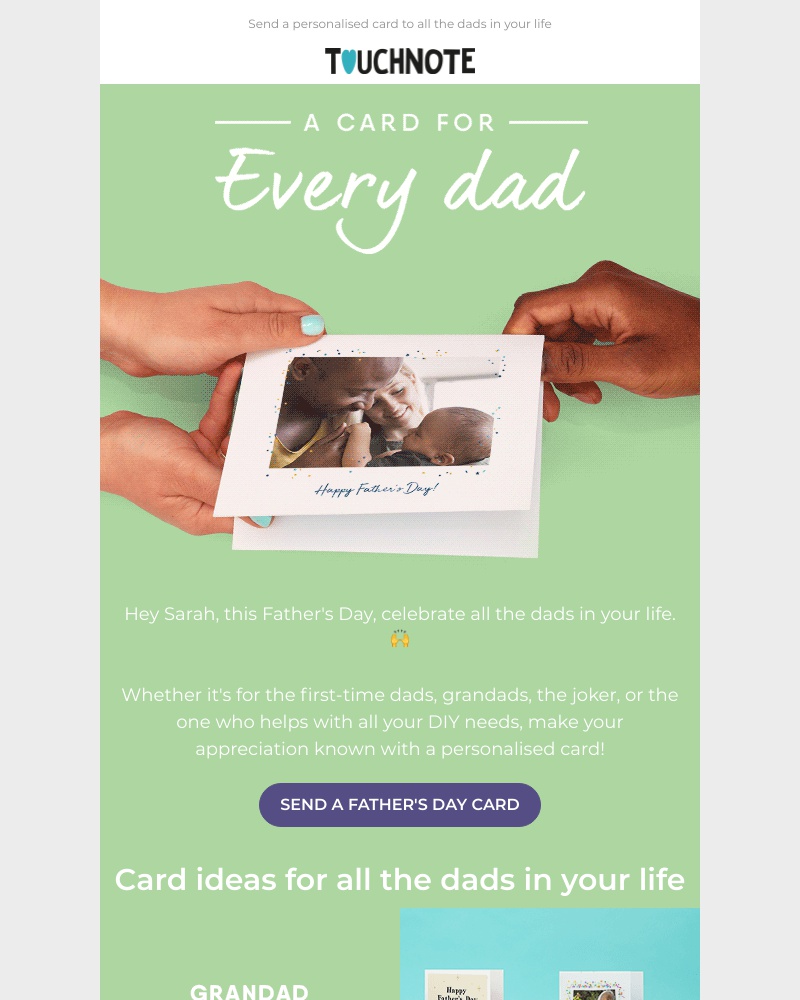 TouchNote - Sarah, there's a card for every dad 🙌