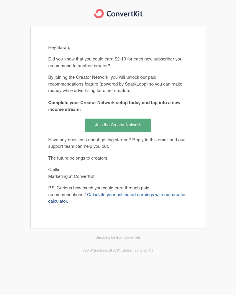 Kit - Sarah, want to tap into a new income stream?