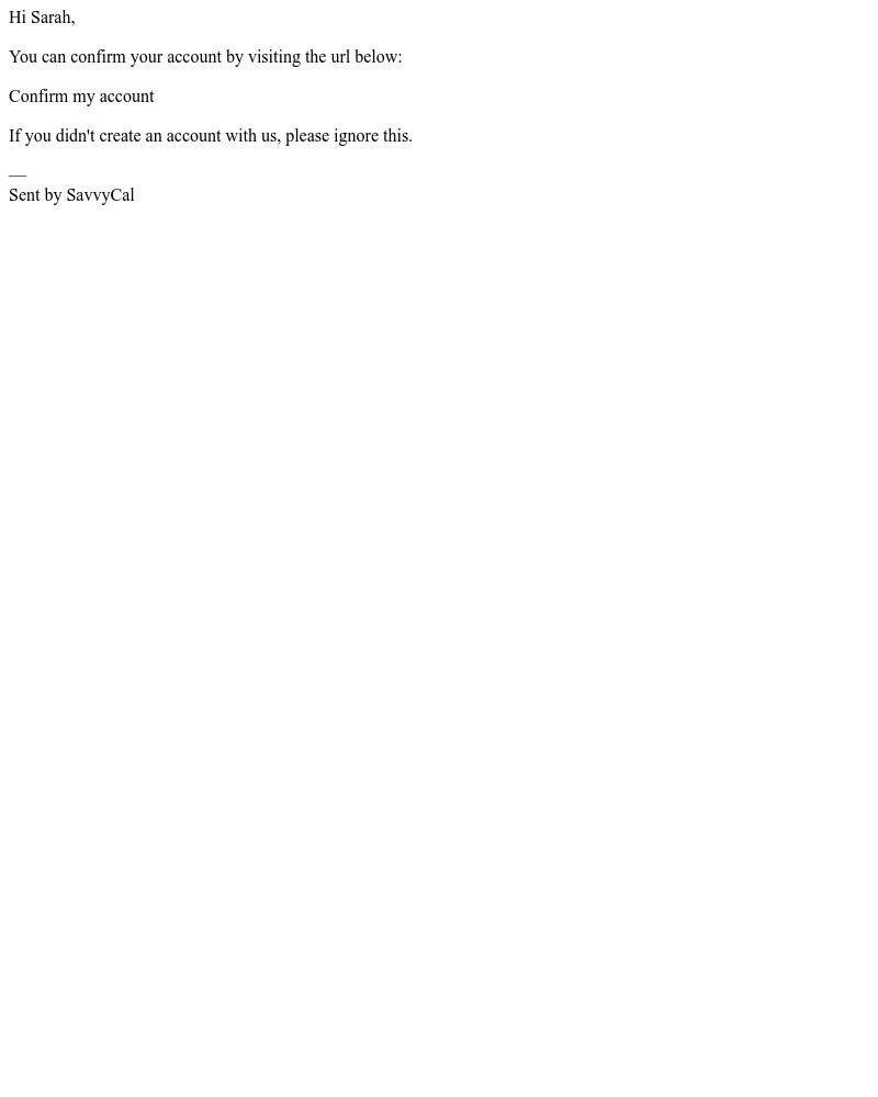 SavvyCal - SavvyCal: Confirm your email