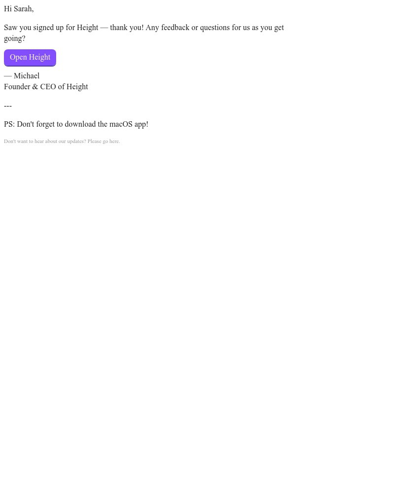 Height - Saw you signed up for Height