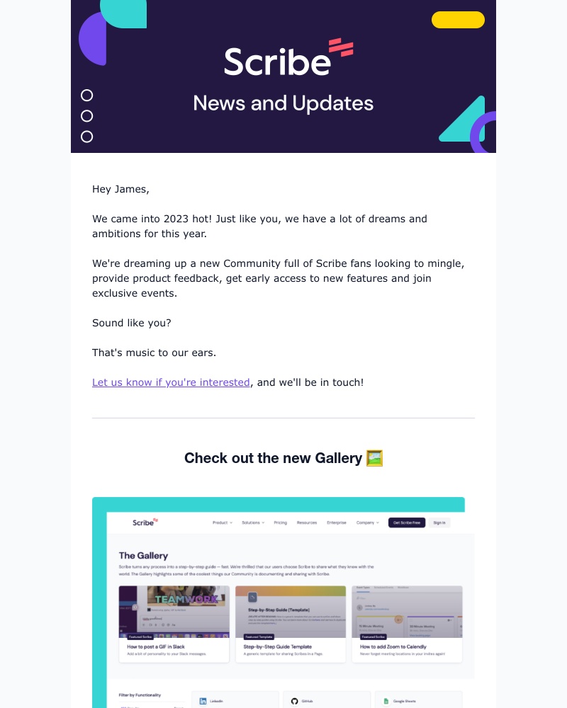 Scribe - Scribe Newsletter: community, cupcakes and more!