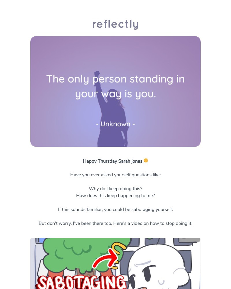 Reflectly - Self-sabotaging?