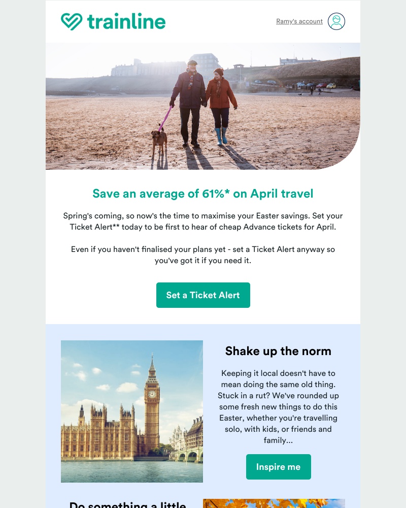 Trainline - Set your Easter Ticket Alert today