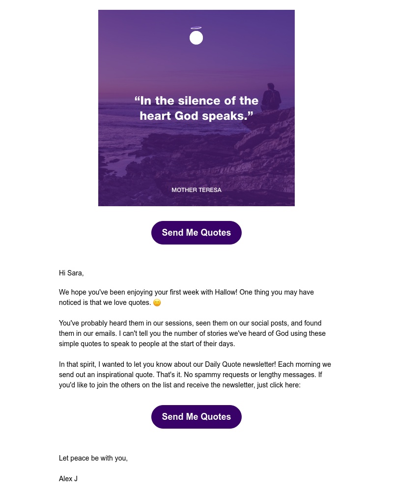 Hallow - Sign up for Daily Quotes!