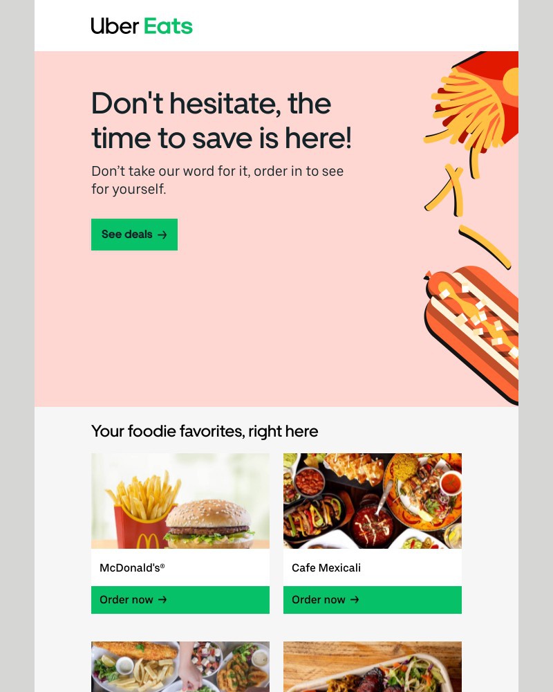 Uber Eats - Sink your teeth into these savings.
