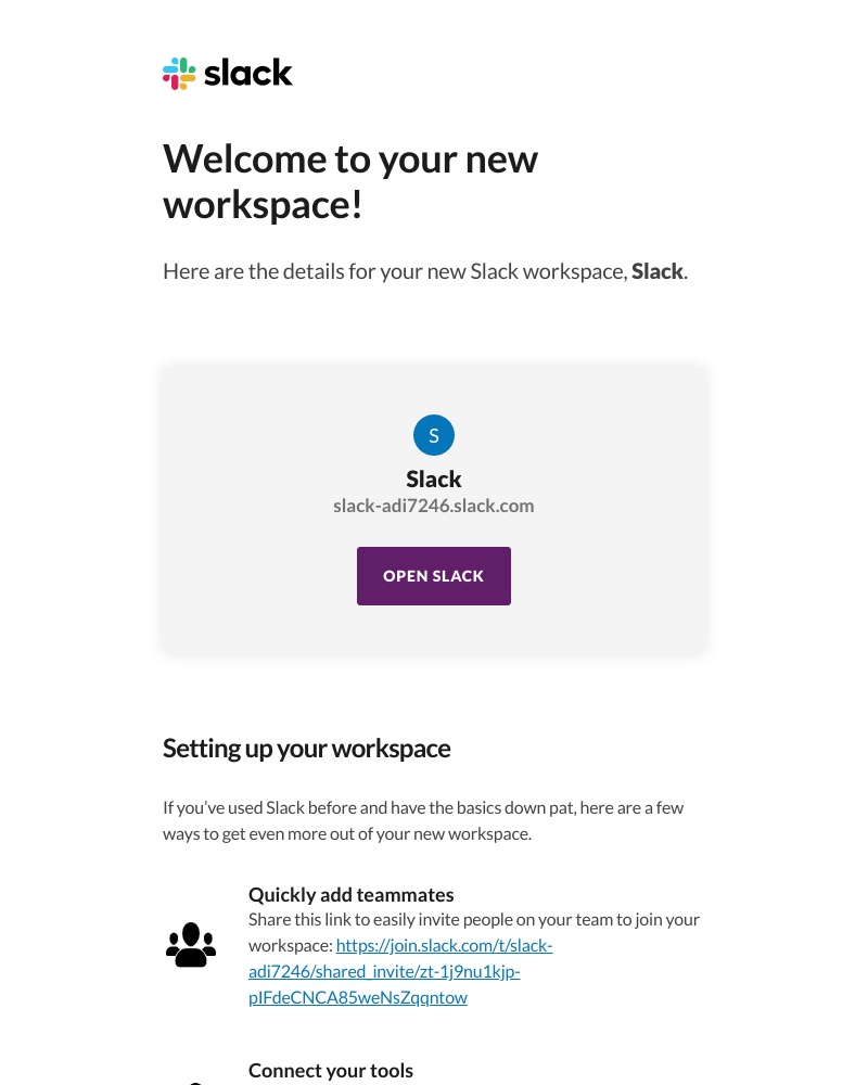 Slack - Slack on Slack: New Account Details