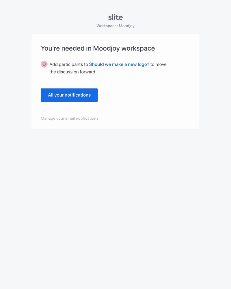 Slite - Slite - Add participants to your discussion: Should we make a new logo?