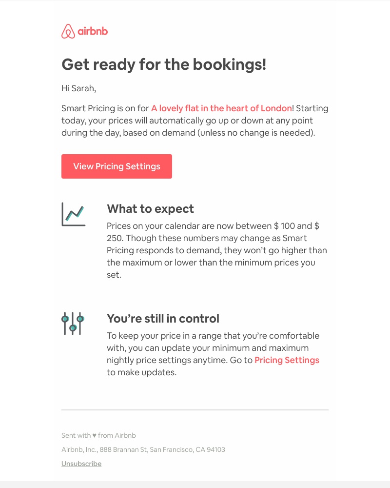 Airbnb - Smart Pricing is on for A lovely flat in the heart of London - here’s what to expect