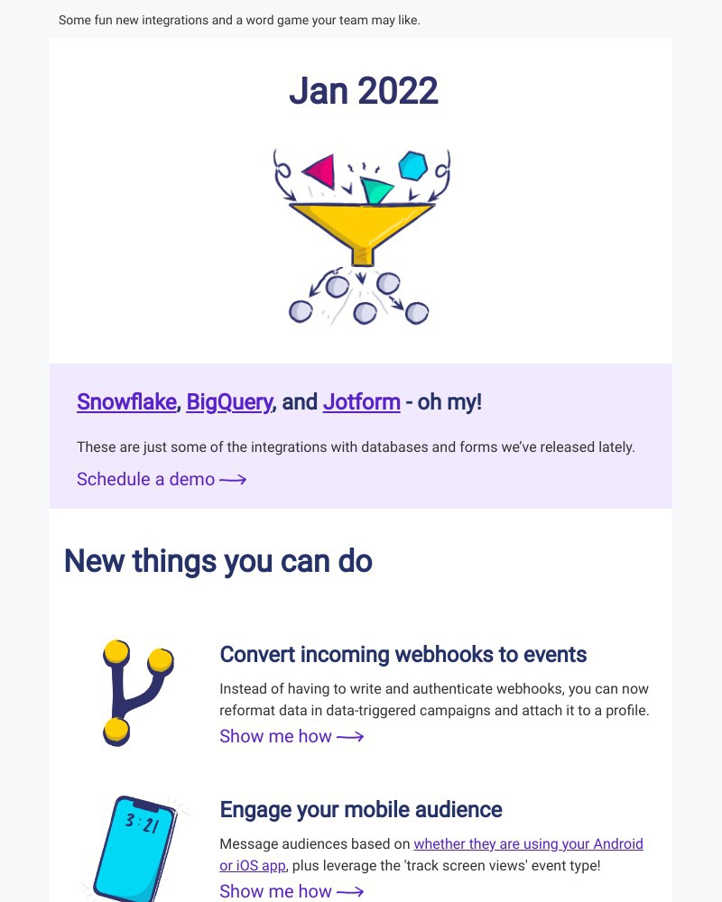 Customer.io - Snowflake, BigQuery, and Jotform - oh my!