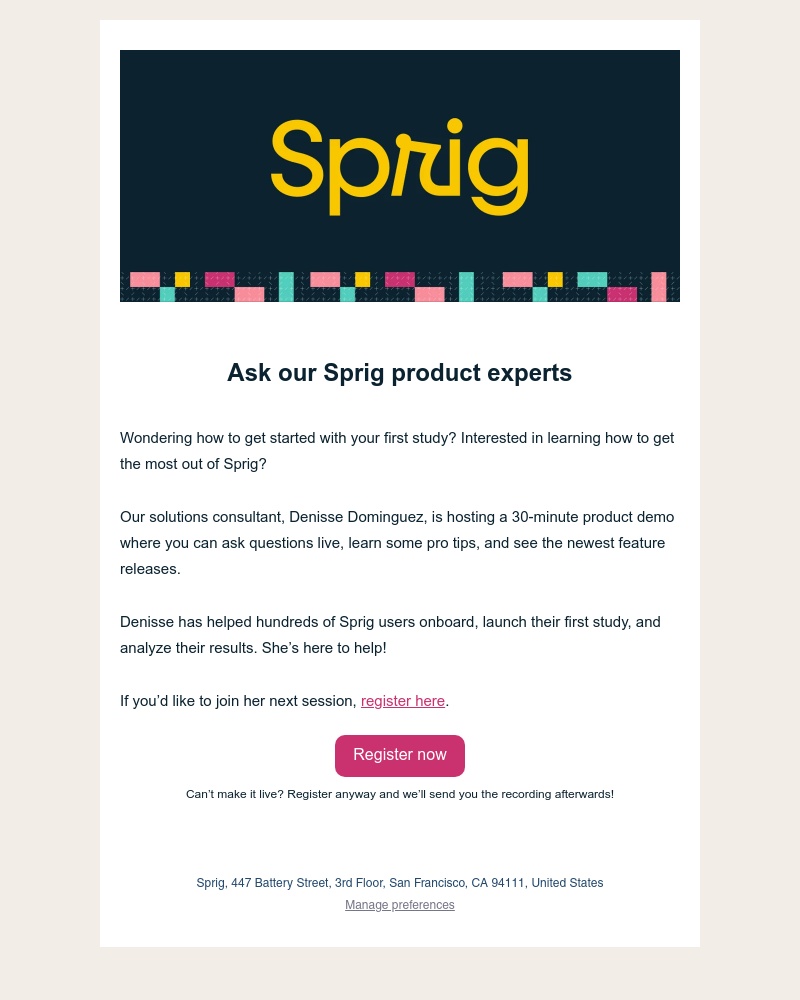 Sprig - Sprig questions? Ask Denisse