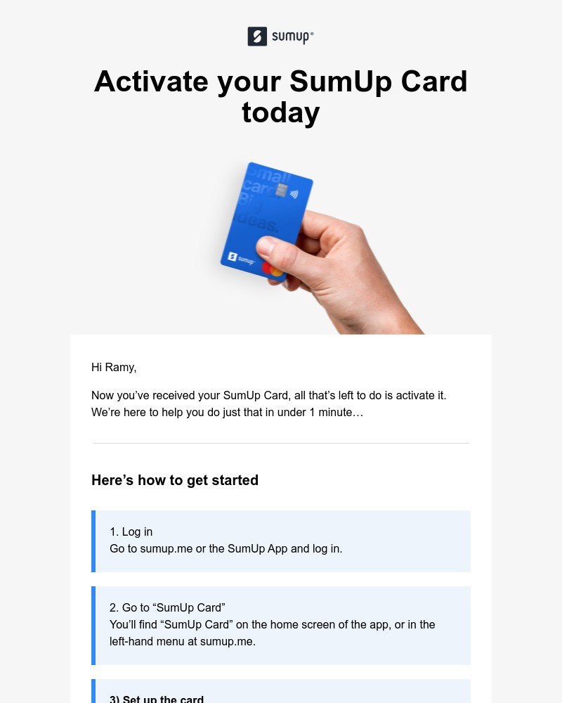 SumUp - Start paying with your SumUp Card