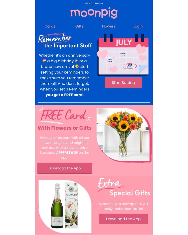 Moonpig - Start setting those Reminders! πππΆ