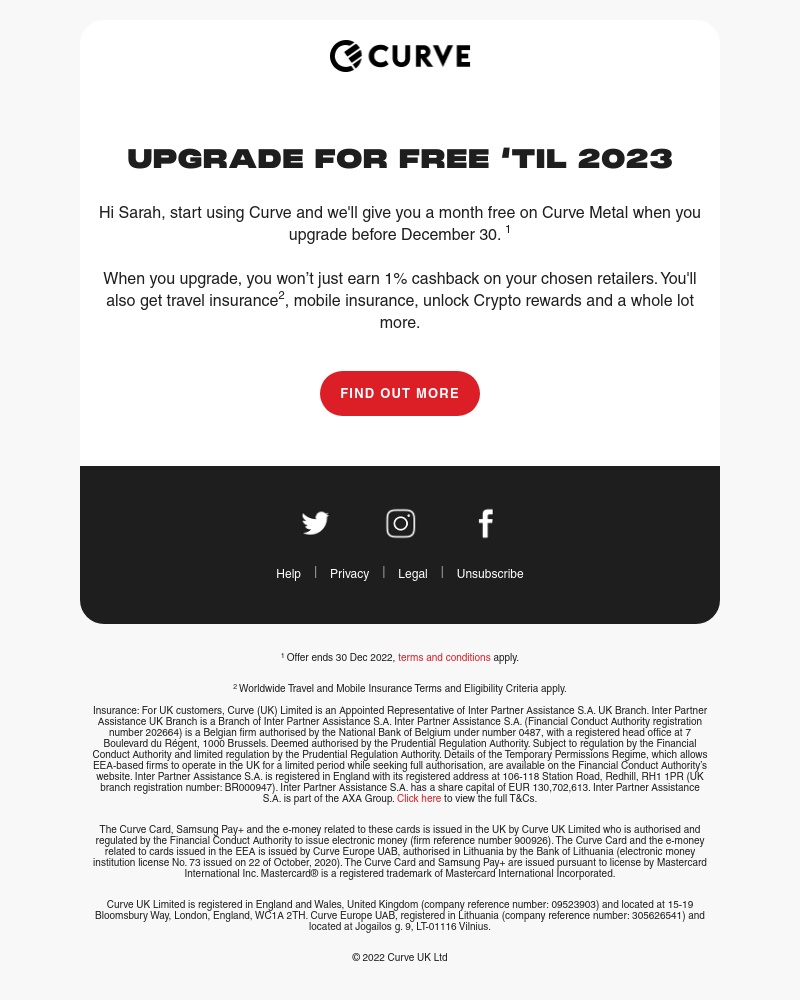 Curve - Start using Curve and get 1 month free on Metal 🎄🎁