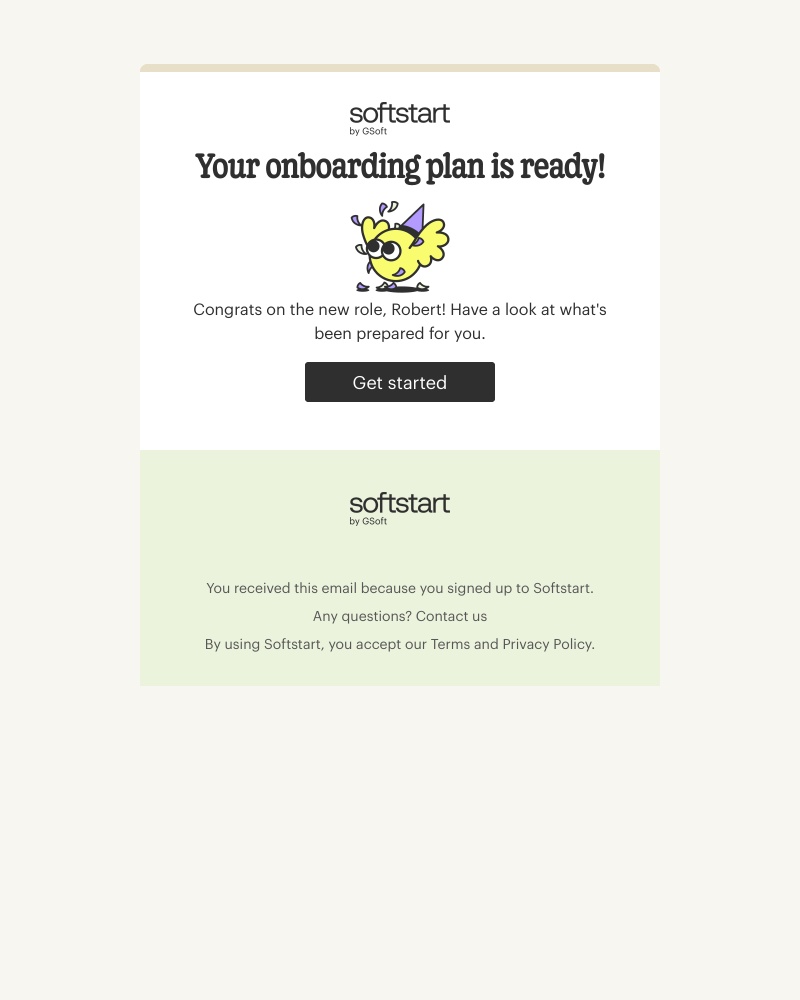 Softstart - Start your onboarding journey for fdjasd