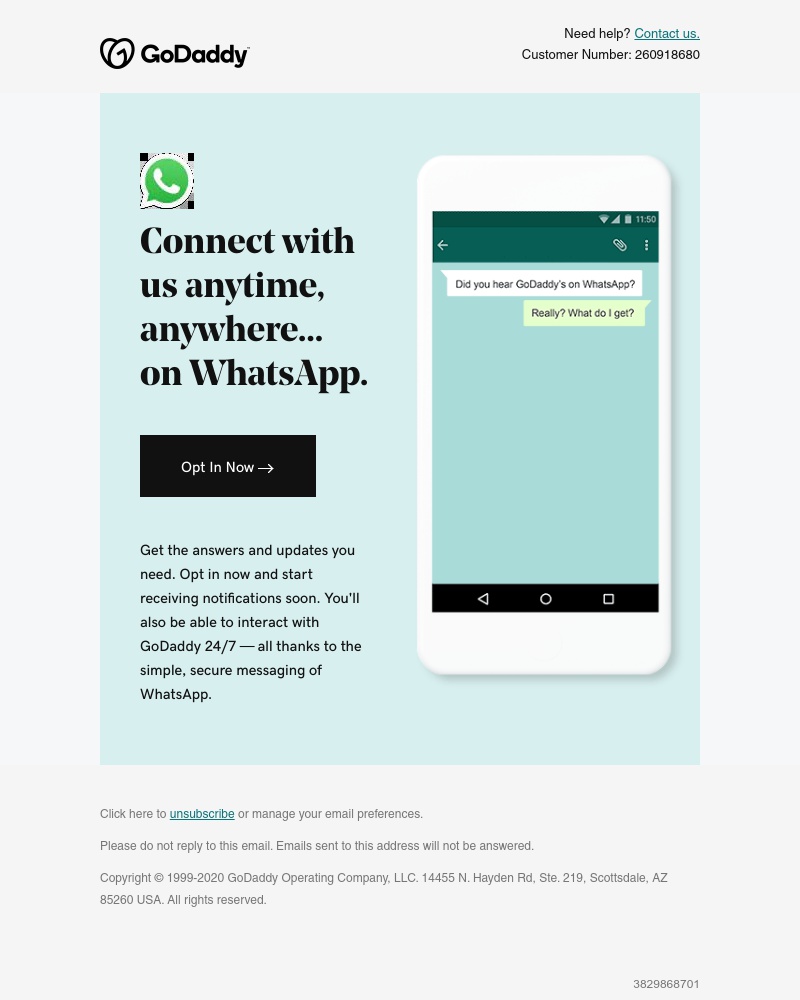 GoDaddy - Stay connected to GoDaddy on WhatsApp.