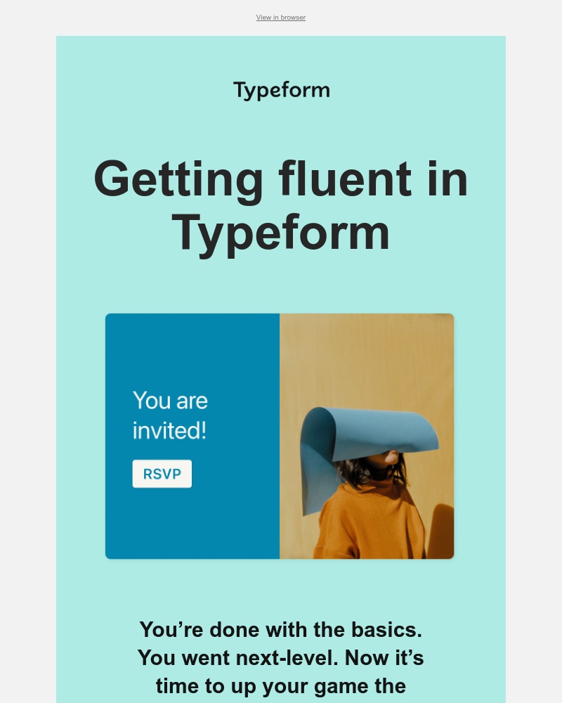 Typeform - Step 3/3: getting fluent in Typeform