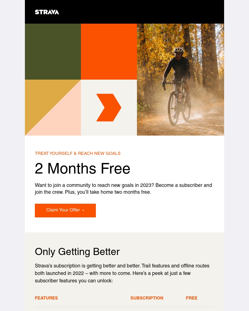 Strava - Subscribe today to get 2 extra months for free