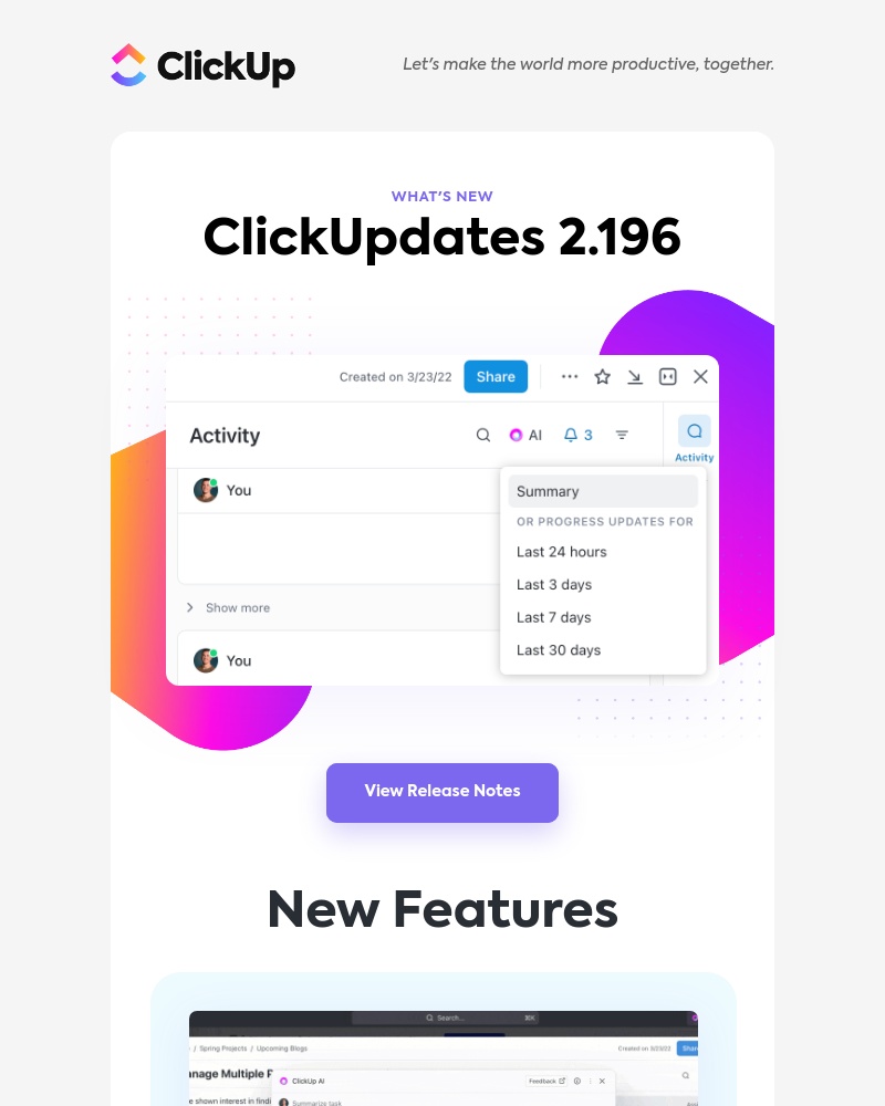 ClickUp - Summarize tasks & generate updates with ClickUp AI π¦Ύ