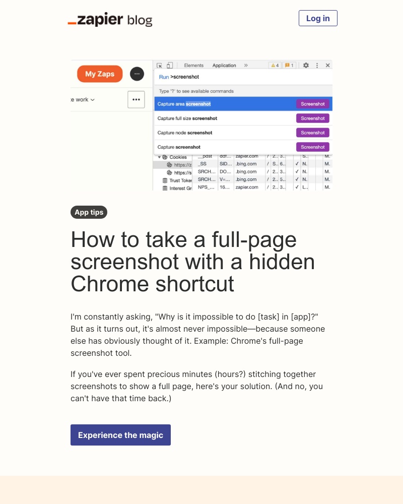 Zapier - Take a full-page screenshot