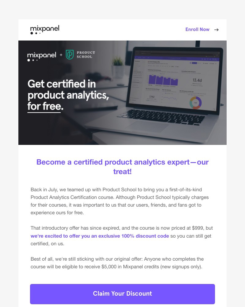 Mixpanel - Take one of Product School's most popular courses for free ($999 value)