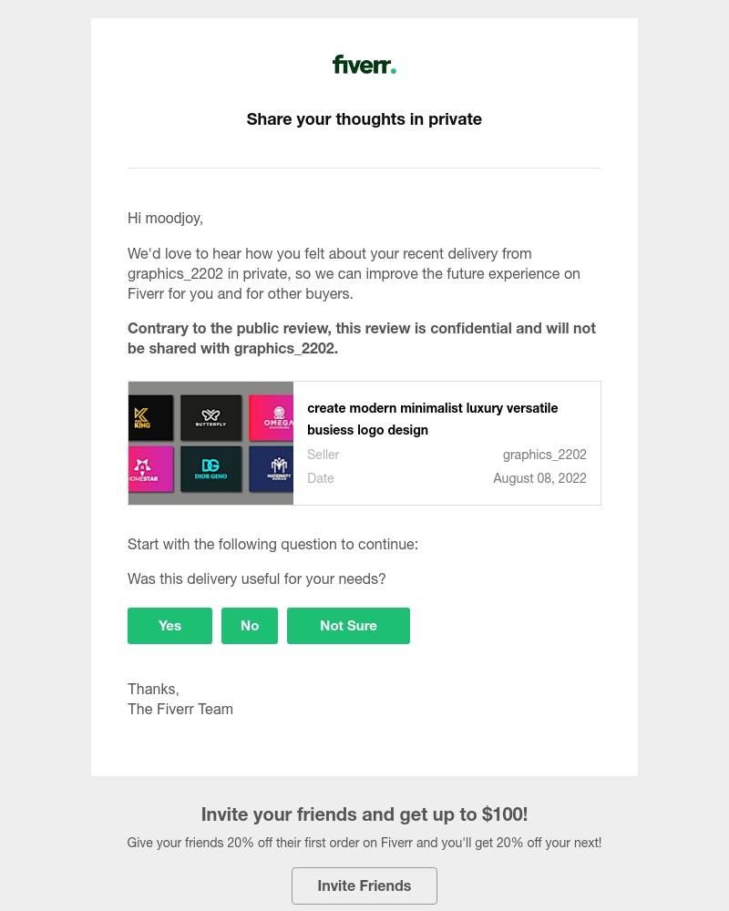 Fiverr - Tell us in private how you felt about your delivery from graphics_2202