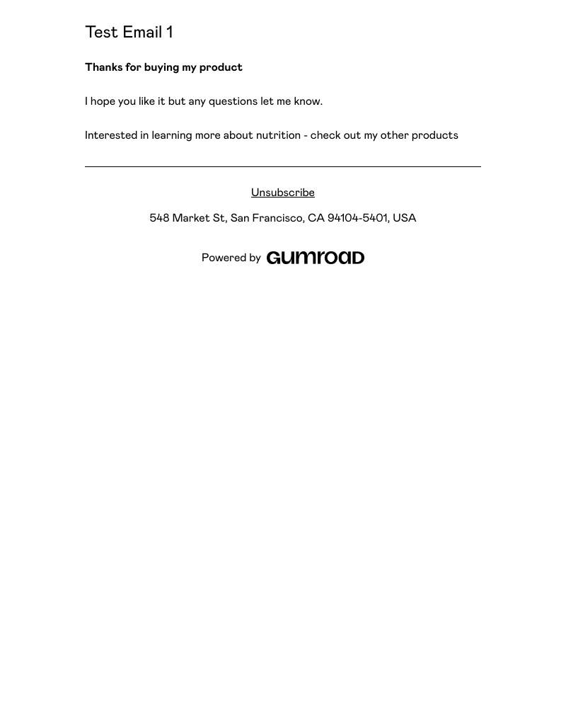 Gumroad - Test Email 1