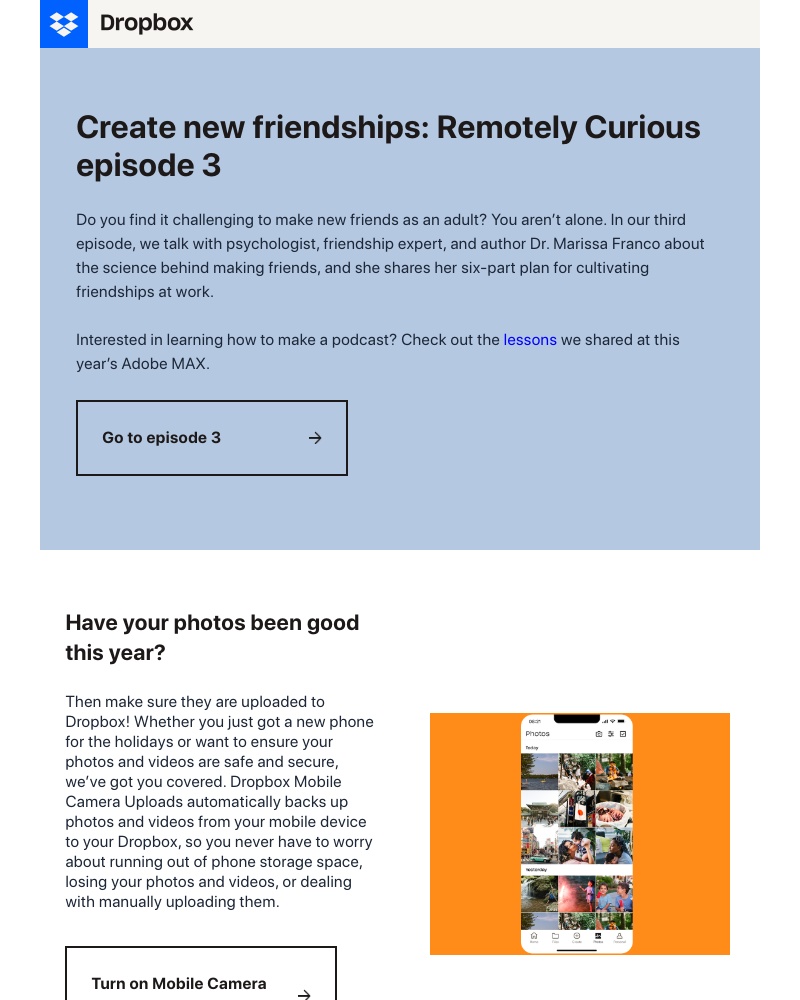 Dropbox - Thank you for another wonderful year