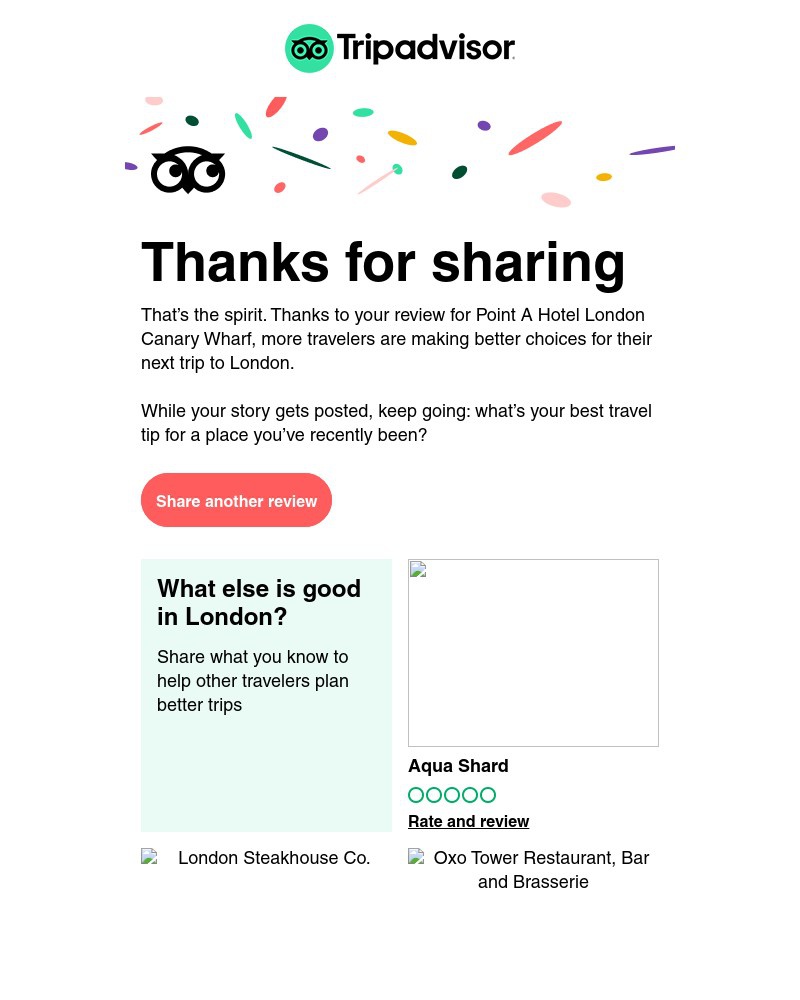 Tripadvisor - Thank you for your review of Point A Hotel London Canary Wharf