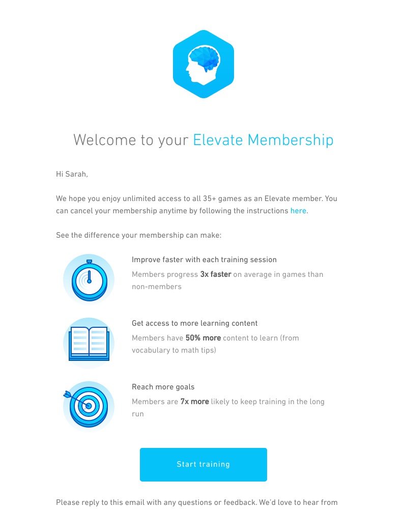 Elevate - Thanks for starting your Elevate membership
