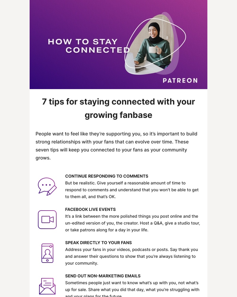Patreon - The #1 key for building a community? Keep in touch.