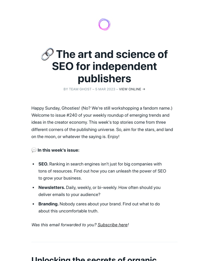 Ghost - 🔗 The art and science of SEO for independent publishers