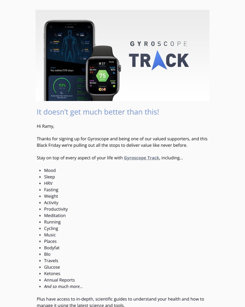 Gyroscope - The best Black Friday deal you’ll see this year… ✨