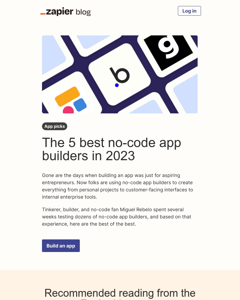 Zapier - The best no-code app builders in 2023
