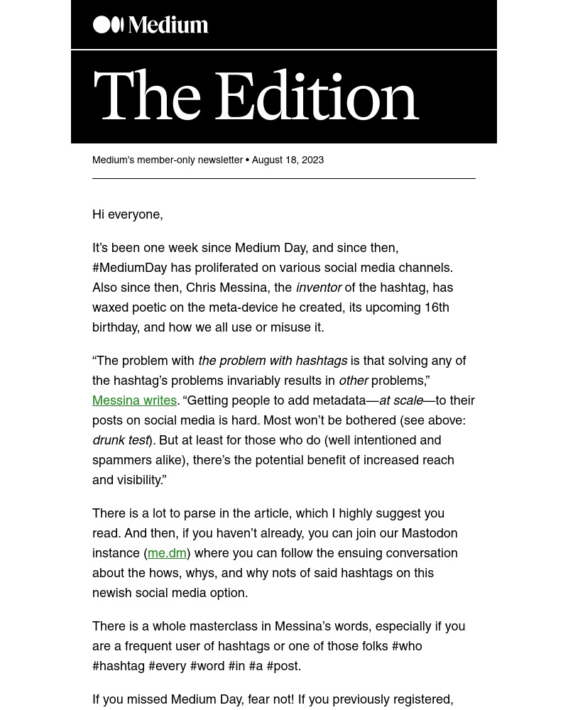 Medium - The Edition: The problem with hashtags