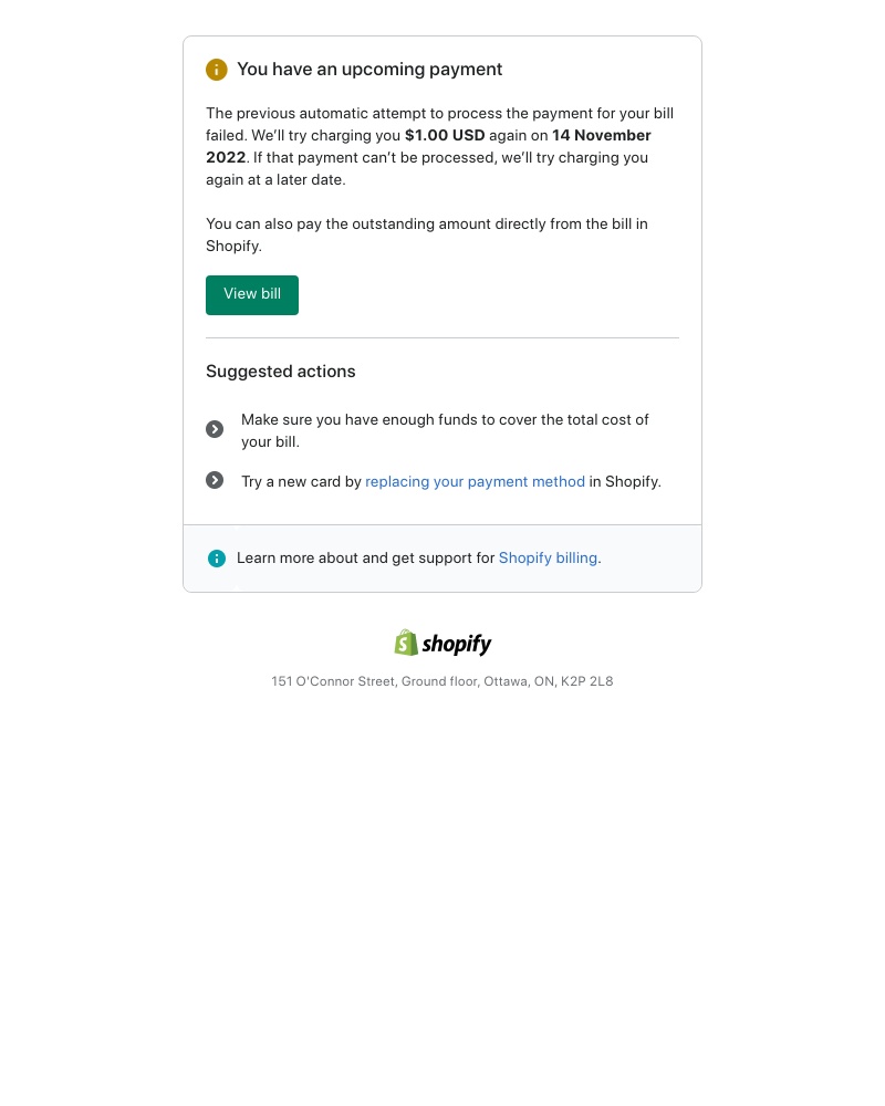Shopify - The failed bill payment for moodjoy.myshopify.com will be retried soon