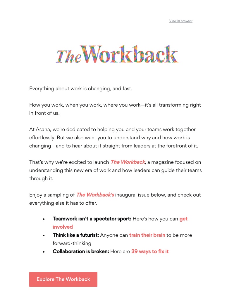 Asana - The future of work starts now