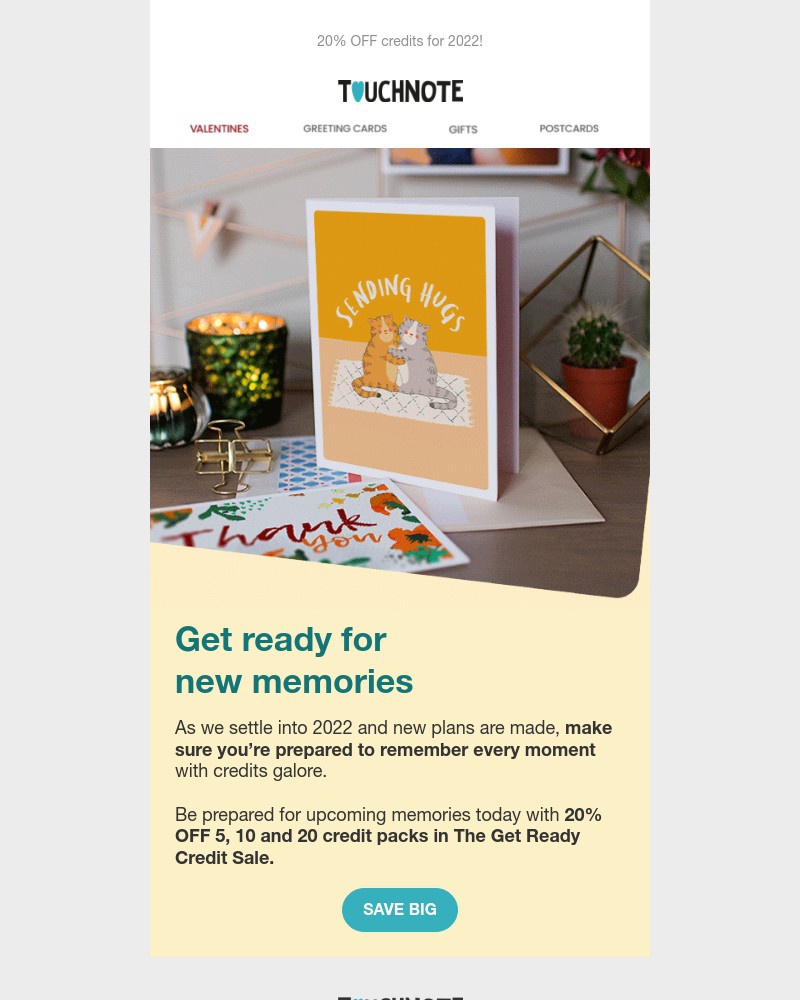 TouchNote - The Get Ready Credit Sale is here 🥳