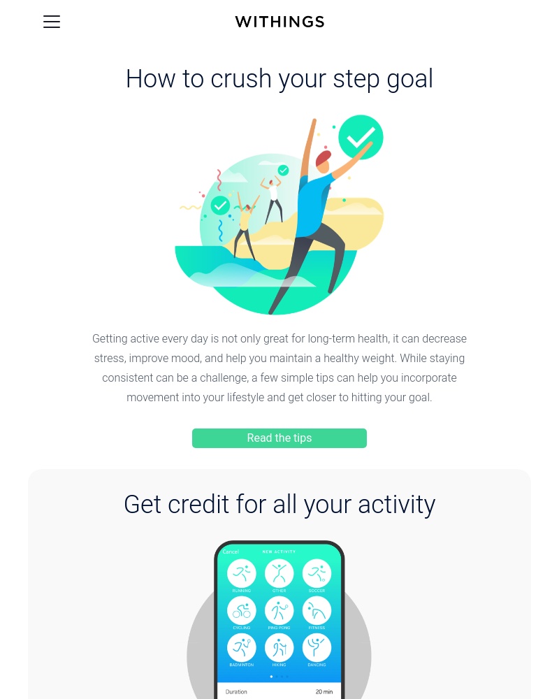 Withings Healthmate - The keys to staying active each day