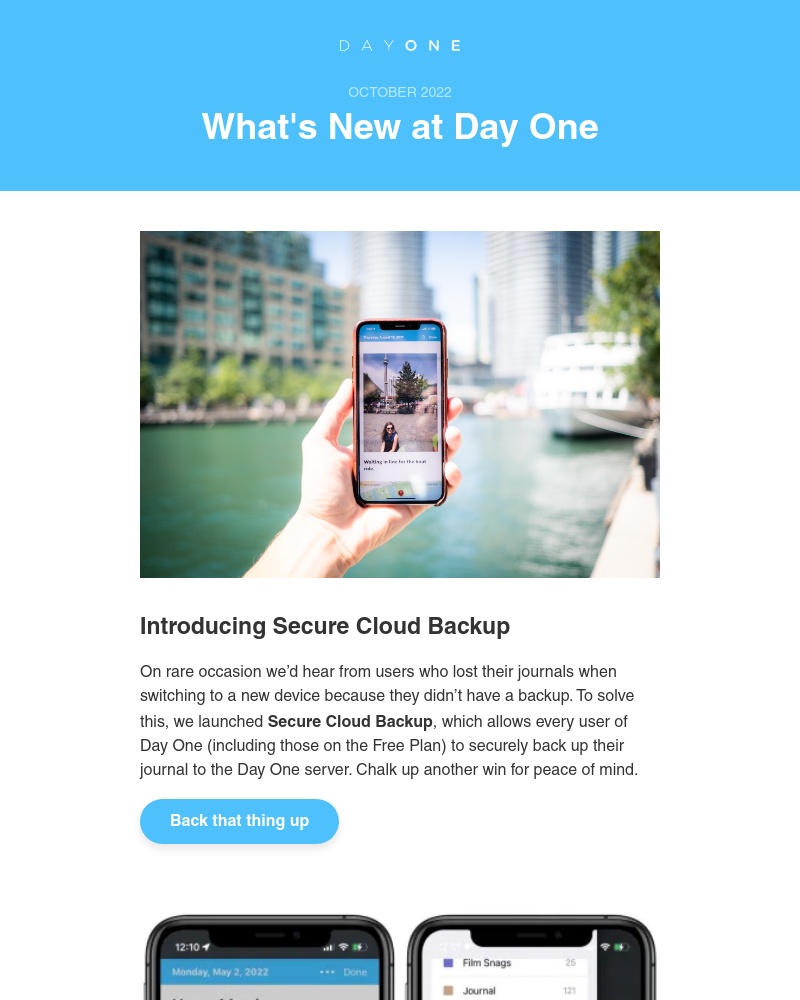 Day One - The Latest from Day One: 3 New Features You'll Love