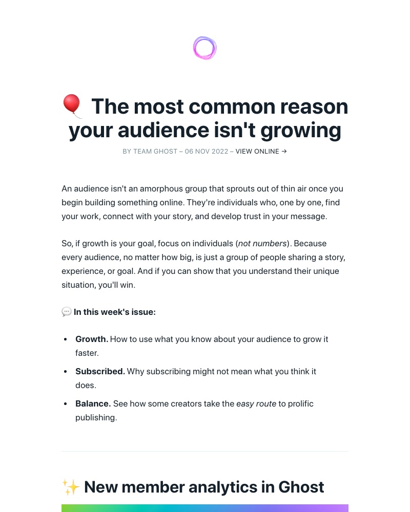 Ghost - 🎈 The most common reason your audience isn't growing