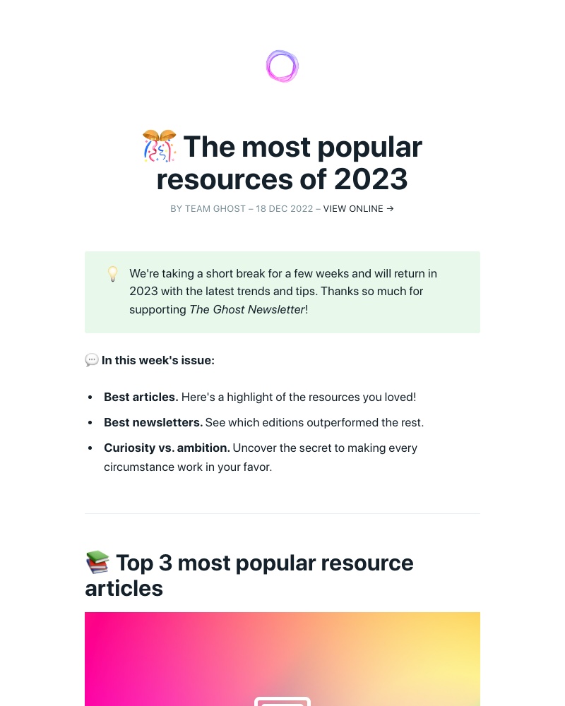 Ghost - 🎊 The most popular resources of 2023