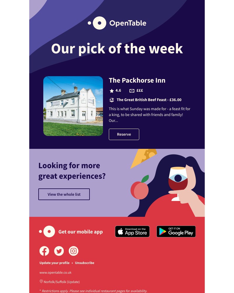 OpenTable - The Packhorse Inn: The Great British Beef Feast