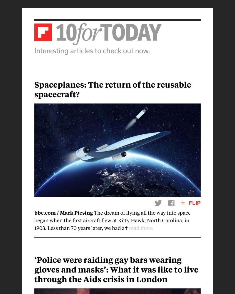 Flipboard - The return of the reusable spacecraft?