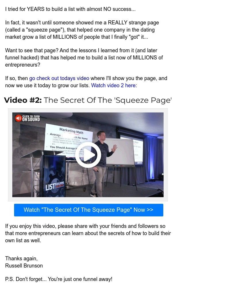 ClickFunnels - the secret of the 'SQUEEZE PAGE'... (video 2 of 4)