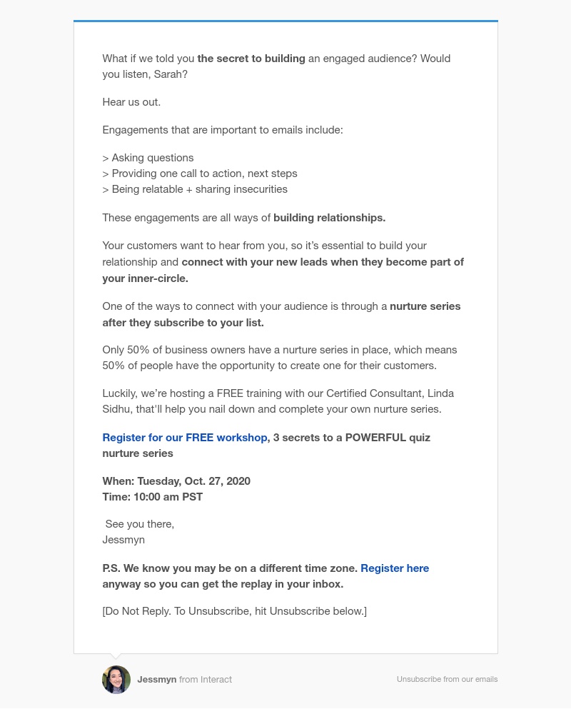 Interact - the secret to an engaged audience