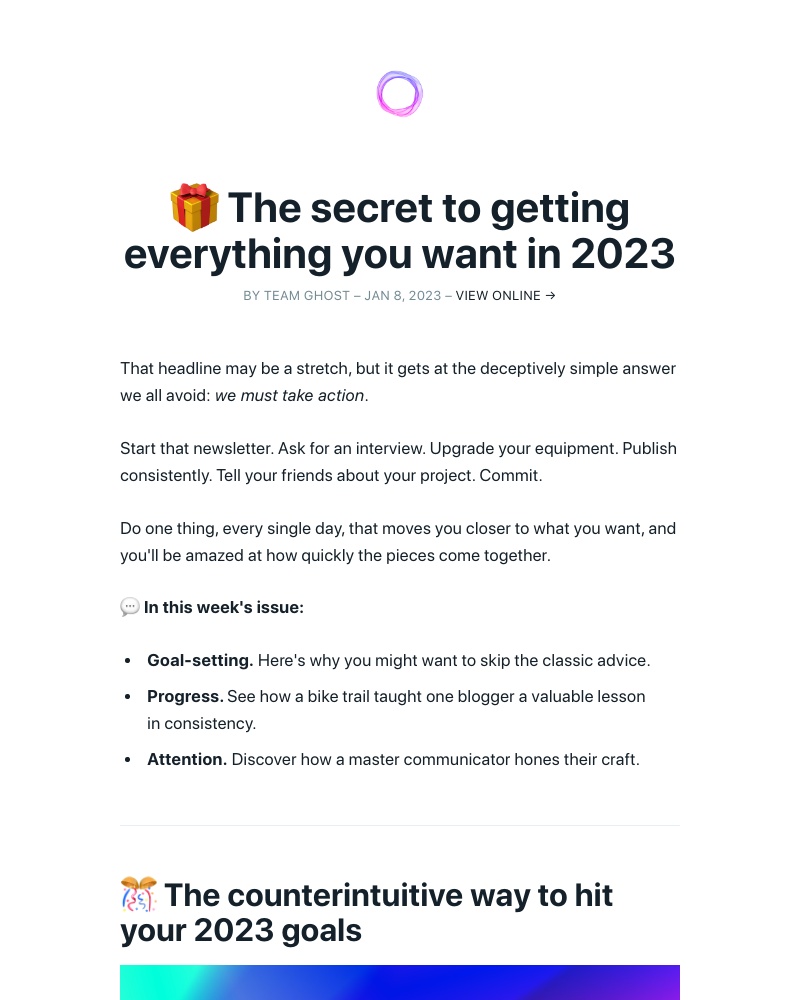 Ghost - 🎁 The secret to getting everything you want in 2023