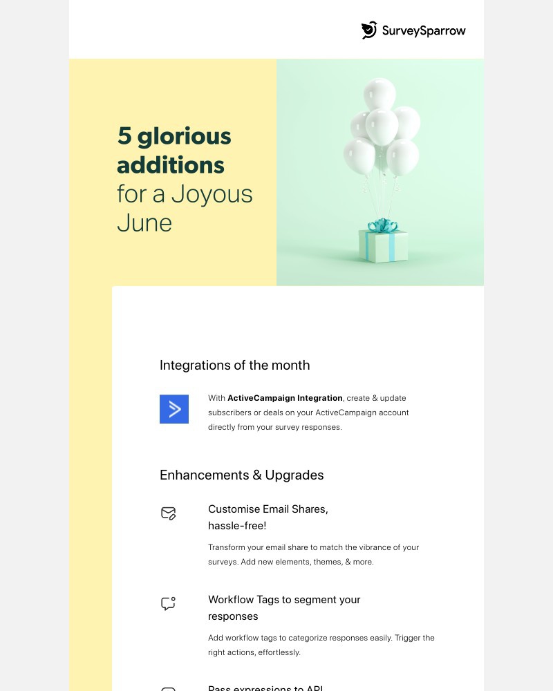 SurveySparrow - The SurveySparrow Chronicles - May edition