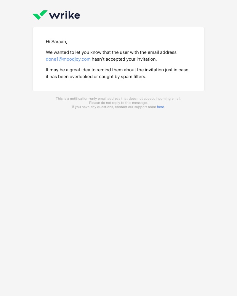 Wrike - The user (done1@moodjoy.com) hasn’t accepted your invitation