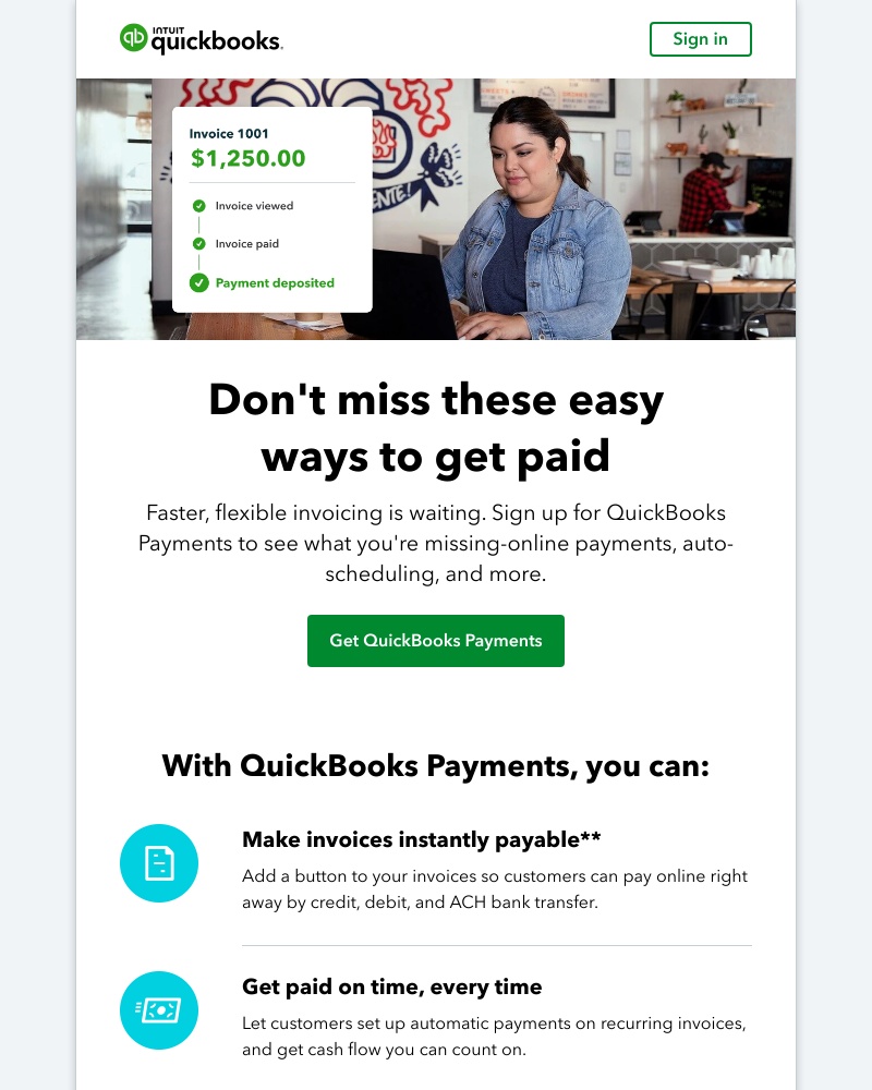 QuickBooks - There's more ways you could be getting paid